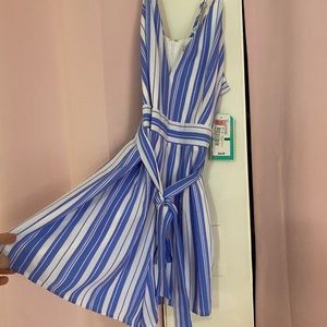 Blue and White Romper